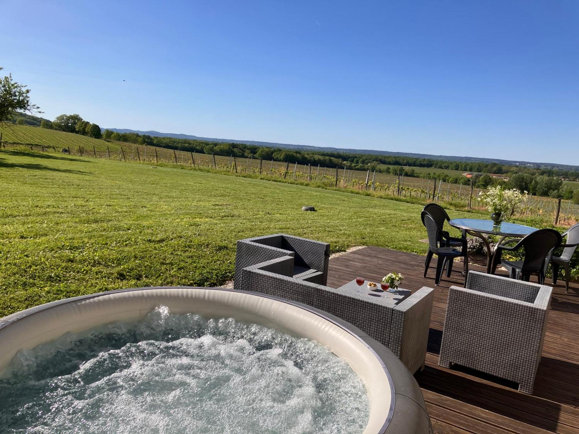 Perigourdine Avec Spa Et Vue Pomport Extérieur photo