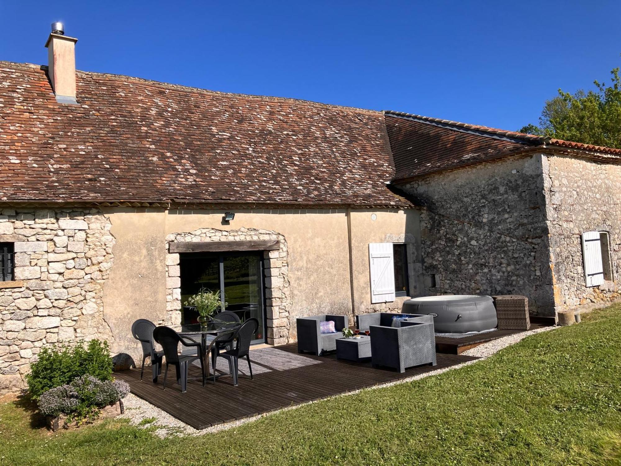 Perigourdine Avec Spa Et Vue Pomport Extérieur photo